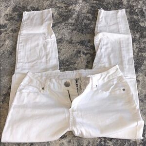 White Skinny Jeans with Distressed knees